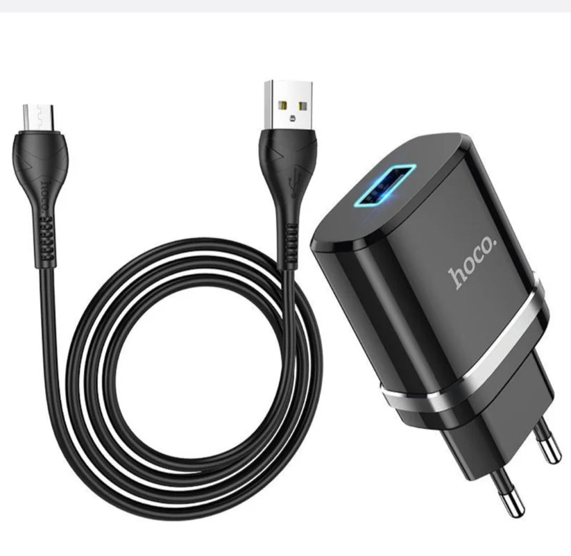 Hoco N1 USB Indicator Single Port Safety Charger Set Micro