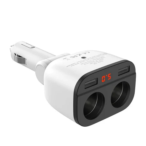 Hoco Z28 Dual USB/Cigarette Lighter Car Charger With LED Display