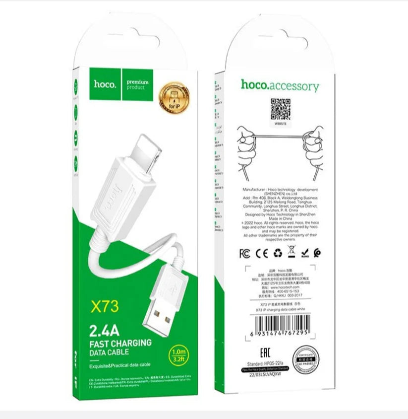 Hoco - Fast Charging & Data Cable - X73 - 2.4A -100cm for IP
