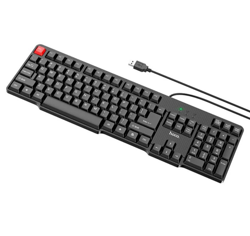 Hoco Wired USB Business Keyboard and Mouse set English Version-(GM16)