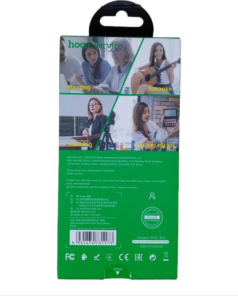 Hoco D102 Mini Microphone- Collar Clip Design
