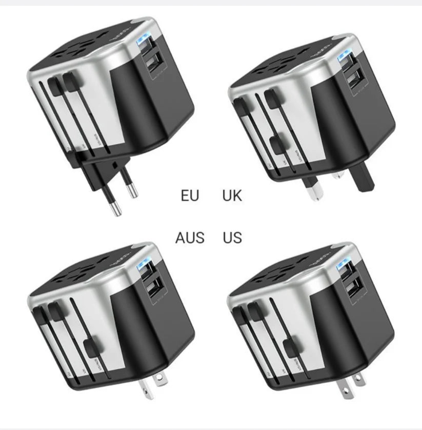 Hoco Universal Travel Plug with 2 USB Ports