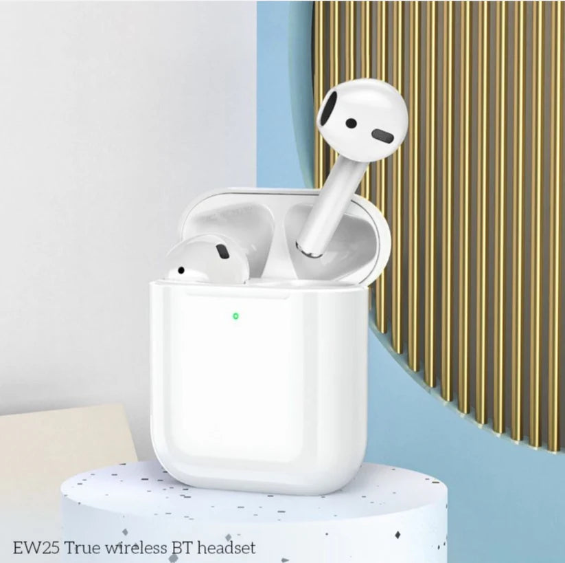 hoco True Wireless Earphone Bluetooth 5.3 With Built-In Mic white EW25