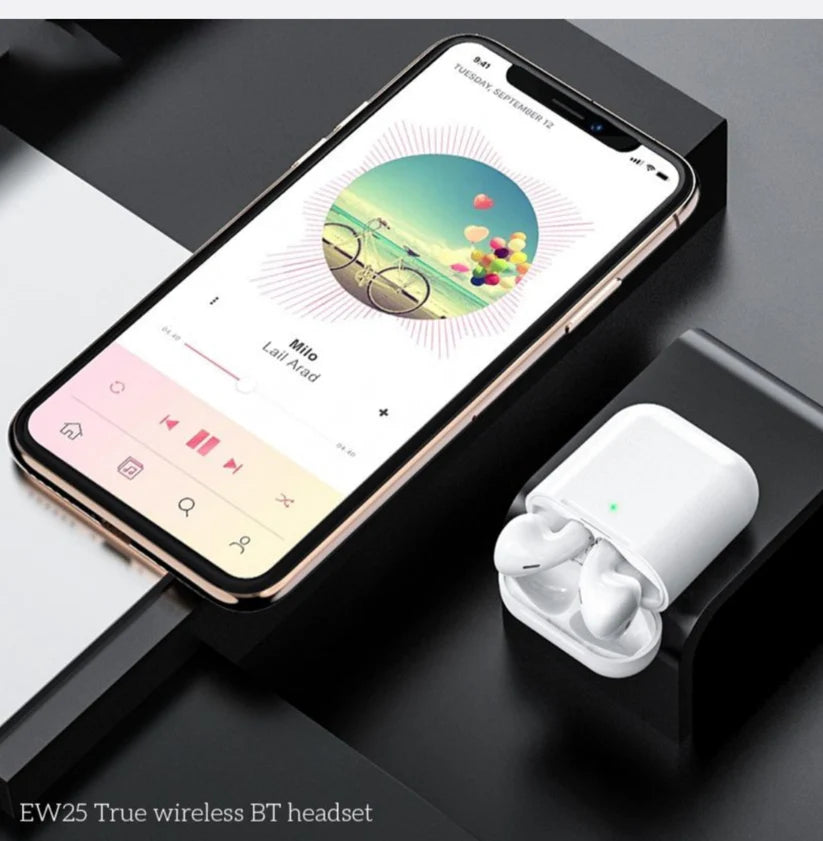 hoco True Wireless Earphone Bluetooth 5.3 With Built-In Mic white EW25