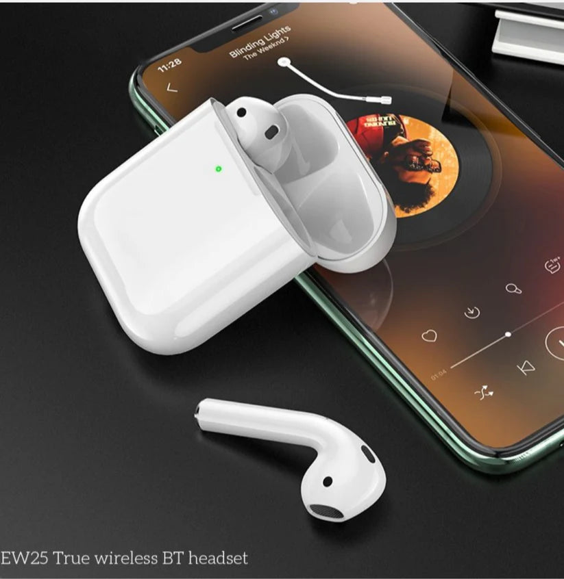 hoco True Wireless Earphone Bluetooth 5.3 With Built-In Mic white EW25
