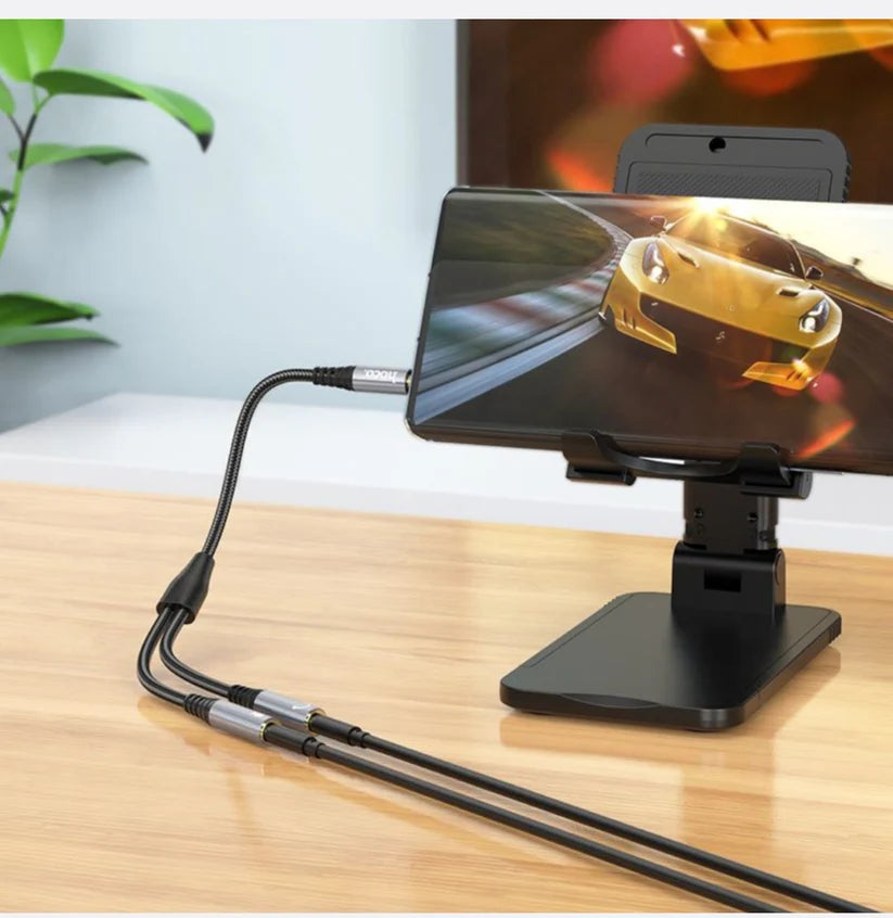 HOCO-(UPA21)-Audio (Aux) Cable 2 in 1 Adapter