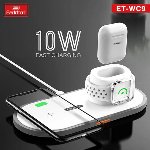 3 In 1 Wireless Fast Charger for iPhone, Apple Watch, AirPods