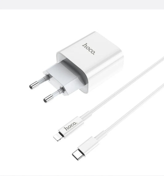 Hoco PD20W Charger Set Adapter With Type-C To Lightning Cable - C76A Plus