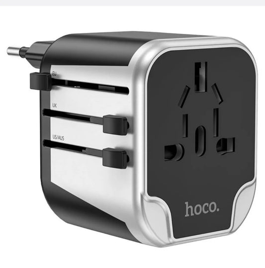 Hoco Universal Travel Plug with 2 USB Ports