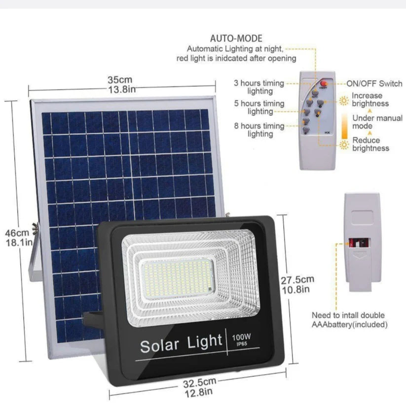 Hoco Solar Led Light -100watt-Black